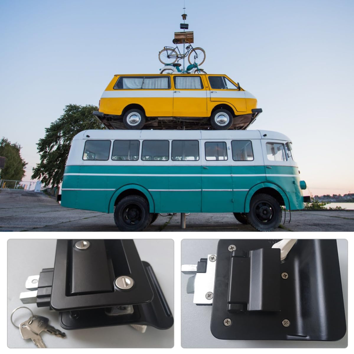 PRETYZOOM Verrou de Porte de Camping-Alliage de Zinc Noir pour Voyage
