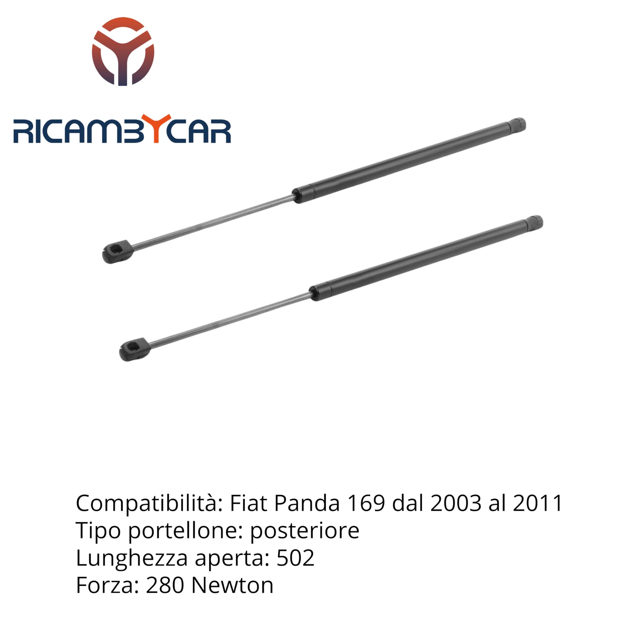 Coppia Molle a Gas Portellone Posteriore Compatibile con Panda 169 (2003>2011)