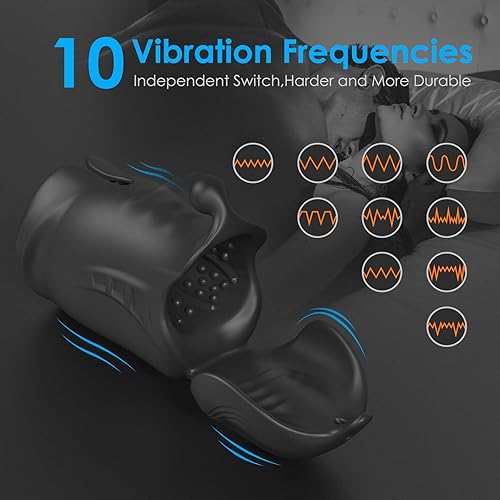 Miniatura 4 de Masturbador automático masculino, juguete de doble motor vibrador, ejercitador de pene con 10 modos de vibración para testículos, glanes,