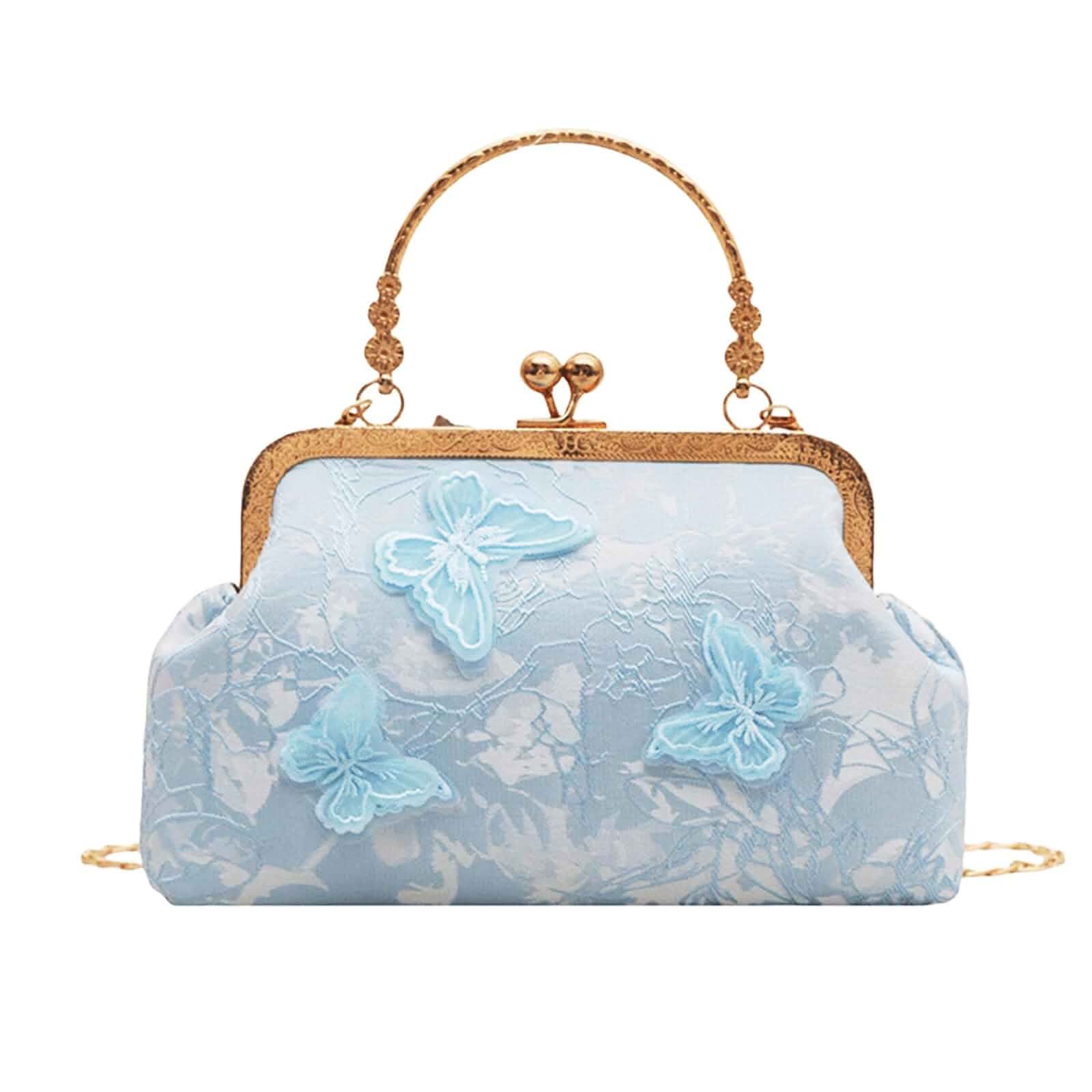 Elegant Embroidered Butterfly Clutch Purse for Women, Retro Crossbody Shoulder Bag, Party Purses Bridal Wedding Handbag