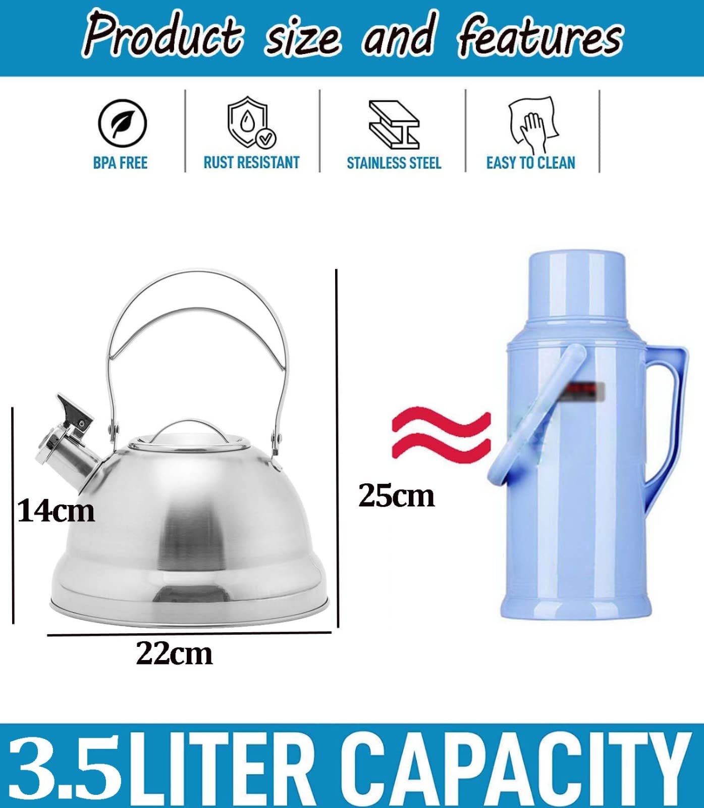 Hervidor silbante de acero inoxidable completo, hervidor de agua caliente, hervidor de cocina con placa de cocina, mango de acero, tetera de té para acampar, tetera para estufa de gas, cocina de induc