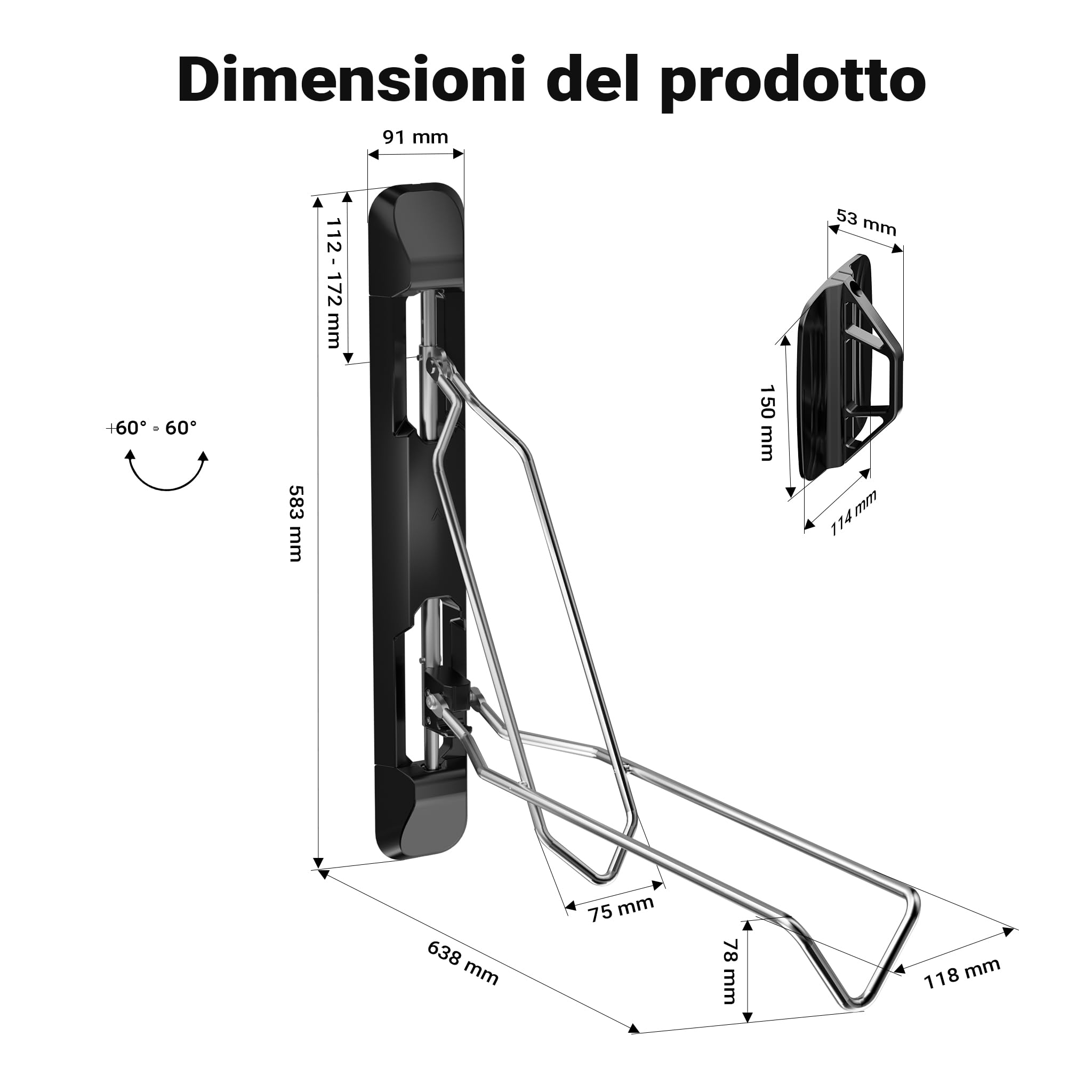 Wiltec Portabici da Muro