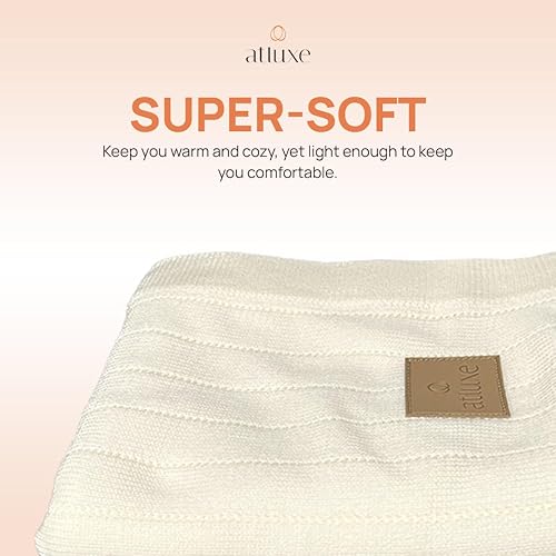 Miniatura 3 de Manta de bebé tejida lavable de alta calidad, 100% orgánica, manta neutra para bebé, extrafina, 100% lana merina, manta de punto suave (40 x 30