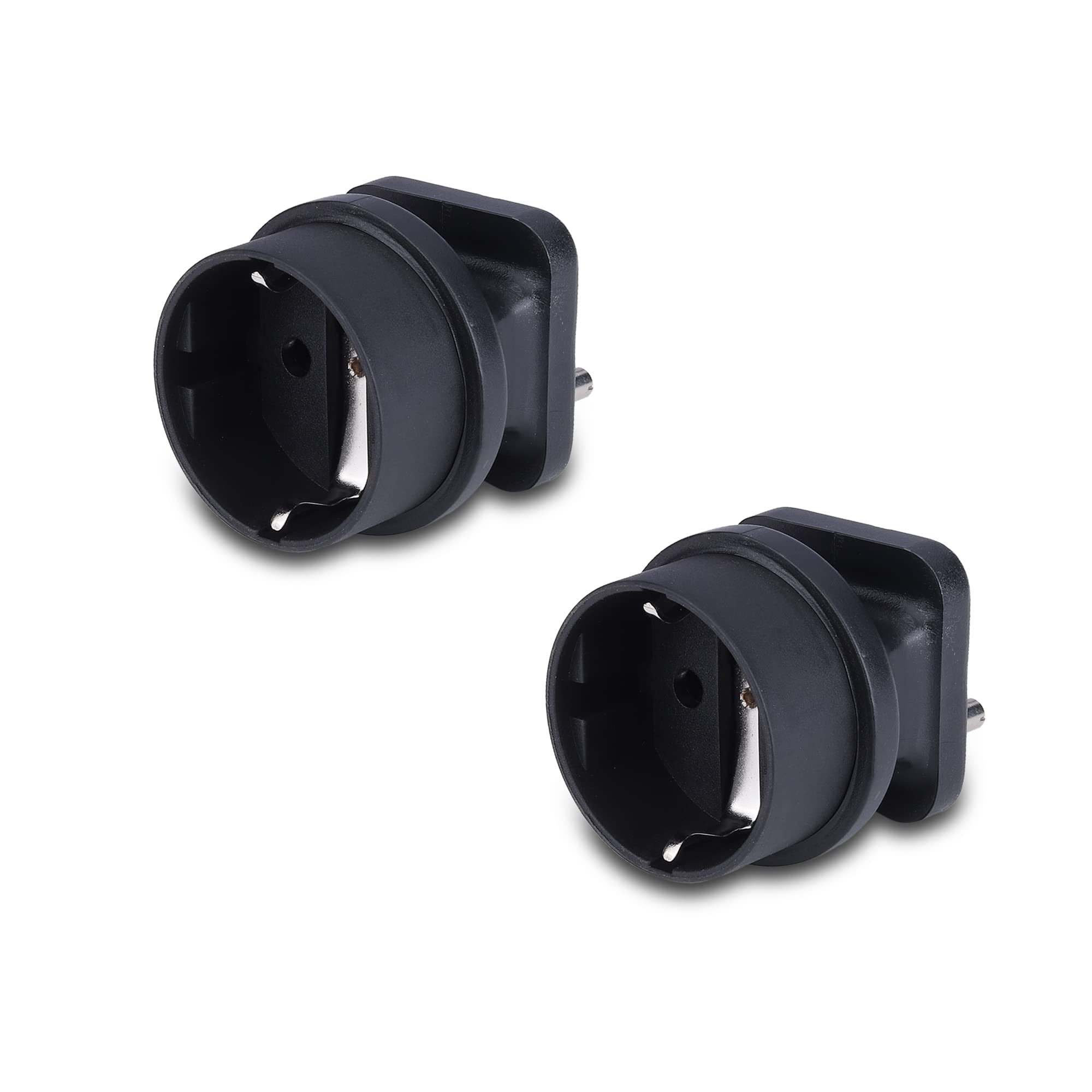 MX European (Schuko) to India Plug Adapter 5 Amp- Convert European Type E/F Input to India Type D Three Prong Output Connection Black Pack of 2-picture-41