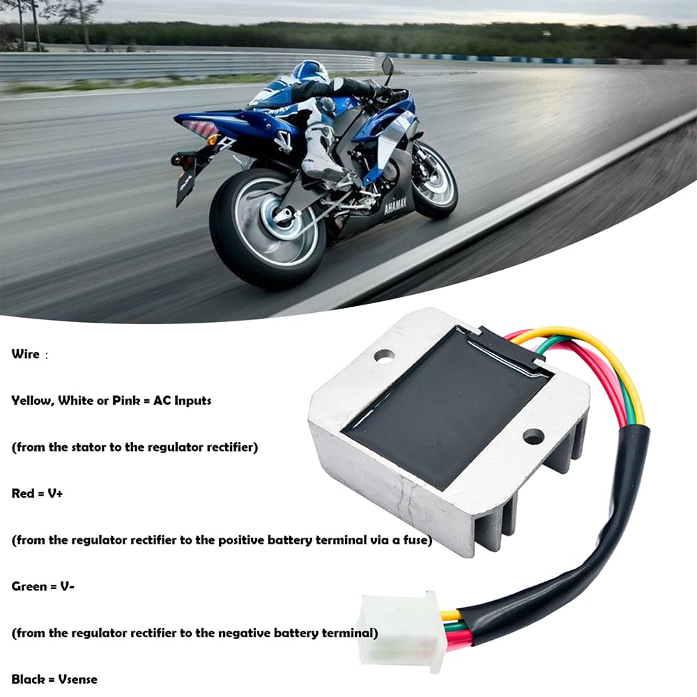 Riloer Regolatore raddrizzatore universale 4 fili 12 V AC regolatore di tensione per moto quad scooter
