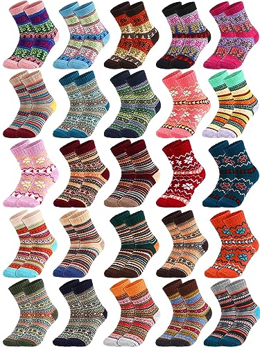 Ficerd 25 Pairs Women's Nordic Socks