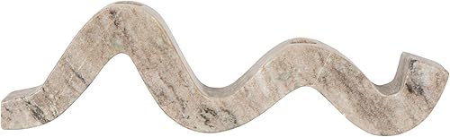 Miniatura 9 de Bloomingville Portavelas de Doble Cono de Mármol Wave, Beige