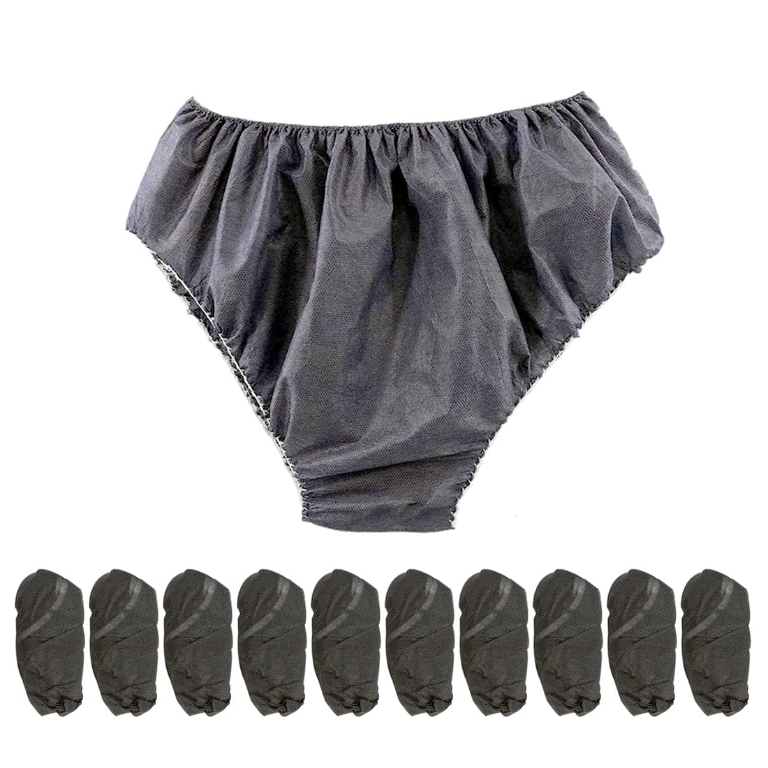 Black Disposable Panties for Women Spa, Maternity, Periods, Body Massage,Non Transparent 30 GSM Double Layered Women's Travelling Briefs Non Woven Panty 20 Pices Pack-image-13