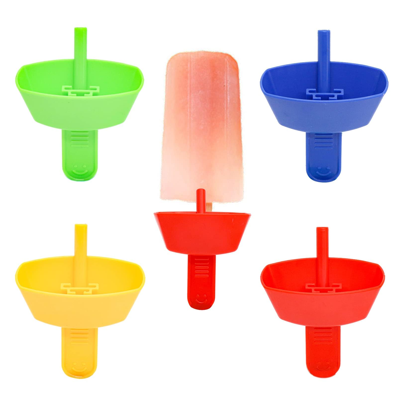 TERRIFI 8 Pack Drip Free Popsicle Holder for Kids, Mess Free Frozen Treats Holder, Reusable Popsicle Holder with Straw