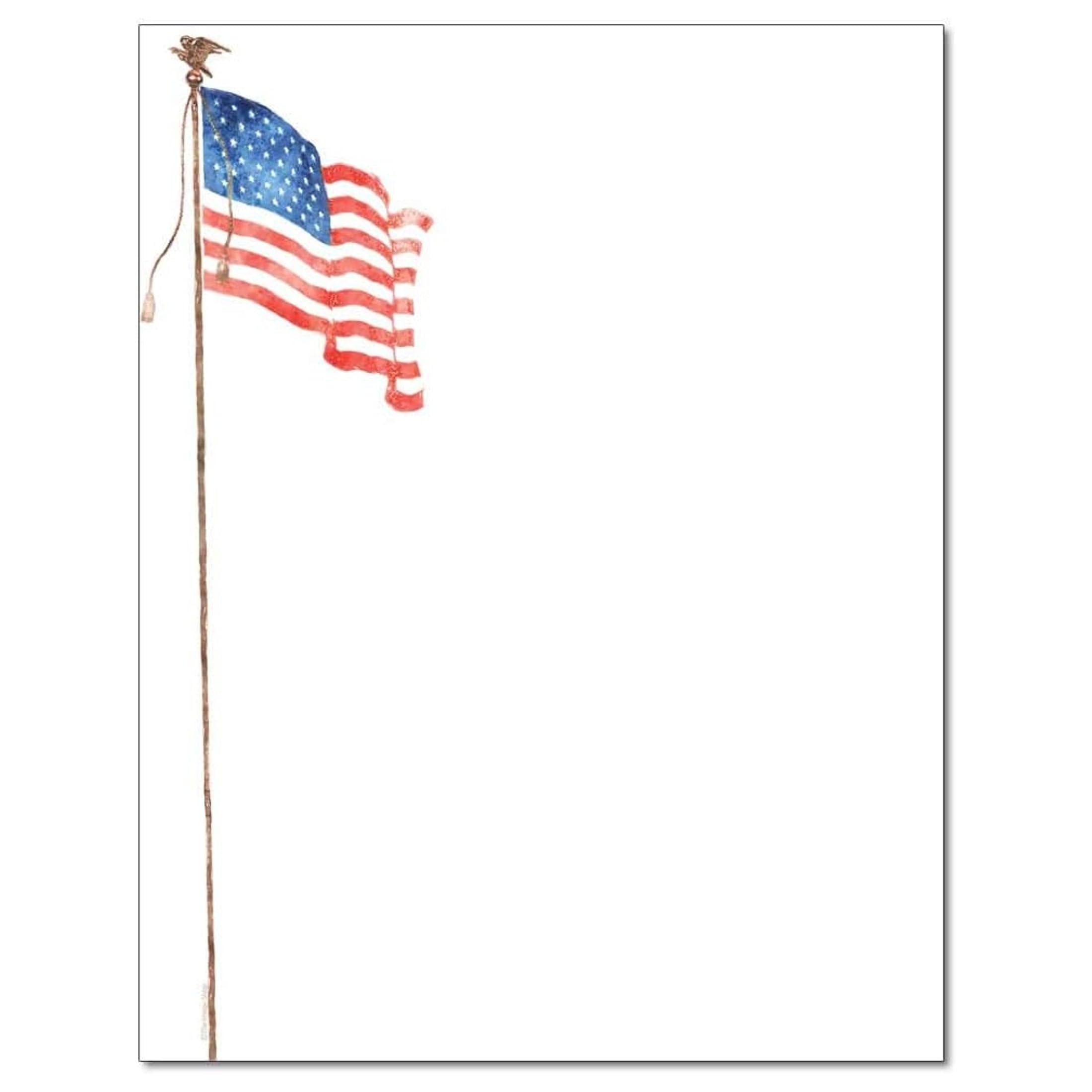 American Flag Letterhead Laser & Inkjet Printer Paper (100 Sheets)