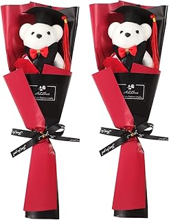 Alipis 2 Pçs Buquê De Urso De Formatura Boneca De Urso De Pelúcia Embrulhado Buquê Fofo Mini Animal De Pelúcia Decoração De Festa De Formatura Presentes De Formatura Para Formatura De