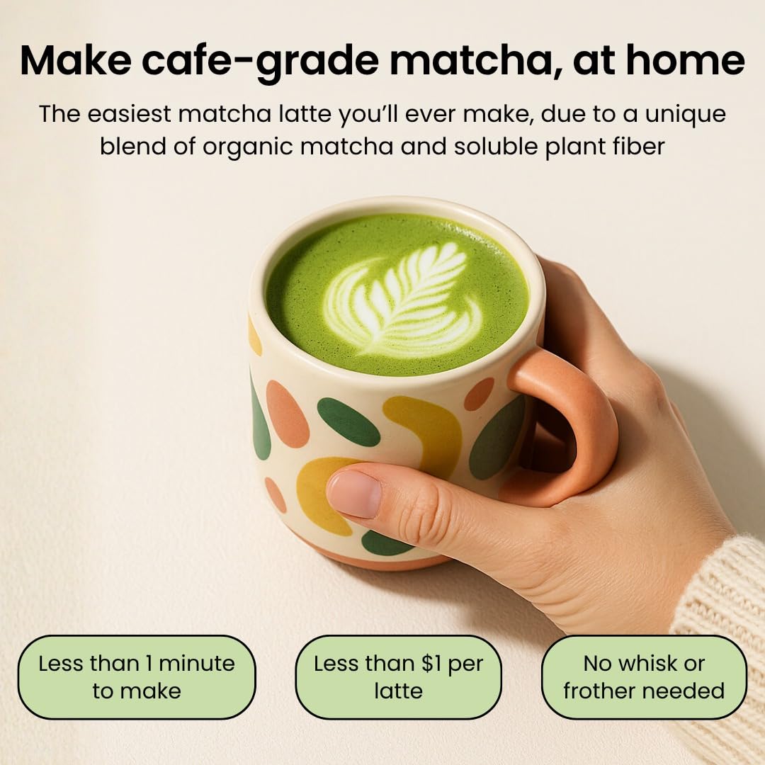 Graba Matcha Organic Instant Slightly Sweetened Matcha Green Tea Powder Easy to Make Matcha Latte Mix Unique Gift — view 4