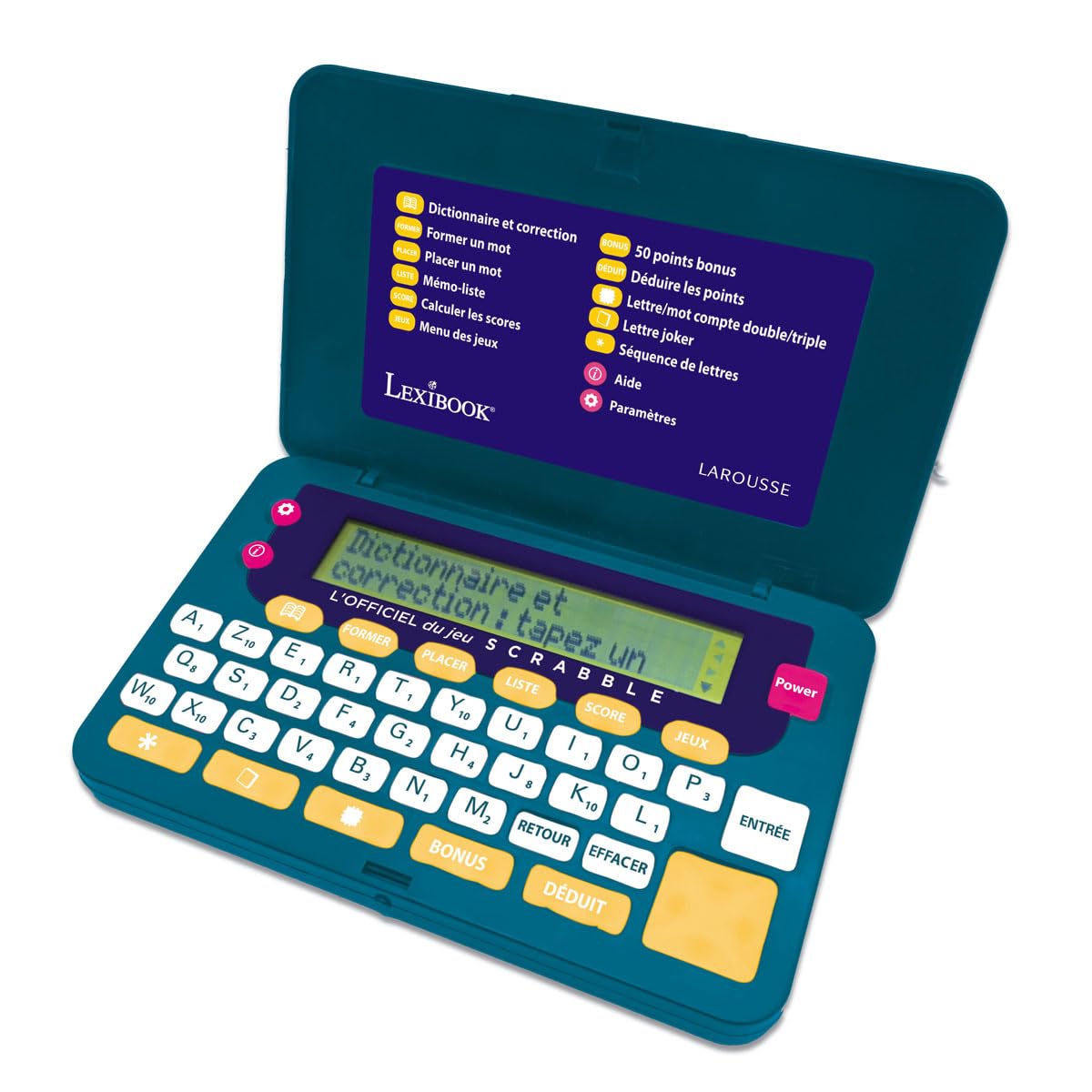 Lexibook Dizionario elettronico Ufficiale di Scarabeo ODS9, Larousse FISF, Verde/Blu, SCR9FRLXB