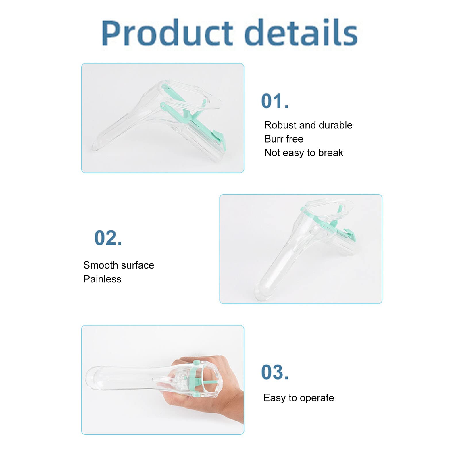 Espéculo Vaginal con Diseño de Luz LED, Espéculo Médico Indoloro - Reutilizable, Ángulo, Material PPAcero Inoxidable para Adultos, Reutilizable M