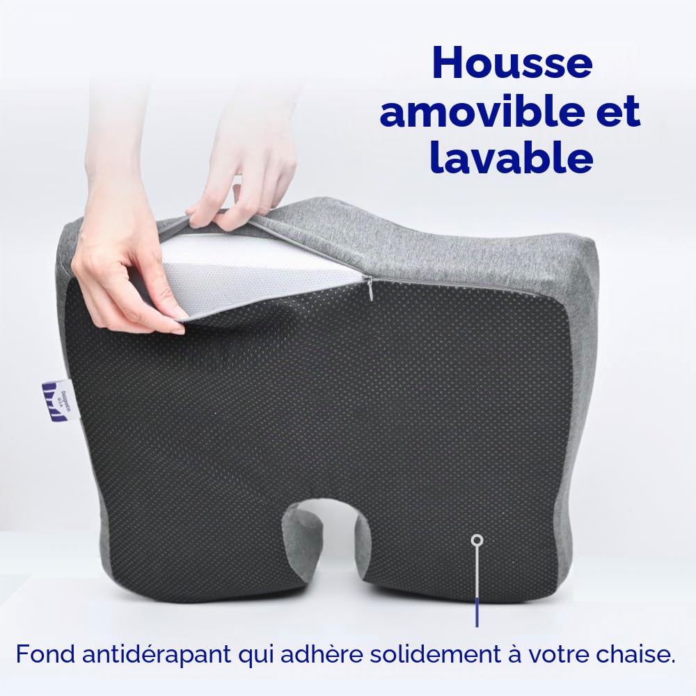 Cushion Lab Coussin de siège breveté pour soulager la Pression Pendant de Longues Heures Assis sur Une Chaise de Bureau/Maison, Voiture, Fauteuil Roulant – Mousse à mémoire de Forme Extra Dense pour