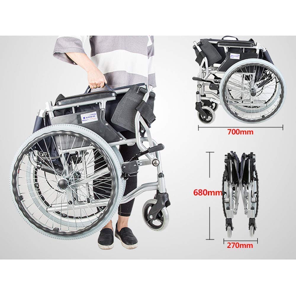 MU Le Sedie a Rotelle, Sedia a Rotelle Pieghevole in Alluminio Leggero e Multifunzione Anziani Disabili Scooter