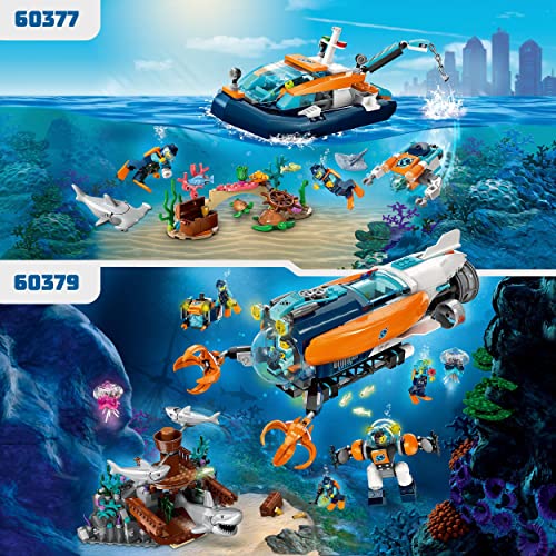 City Batiscafo Artico, Barca Giocattolo con Mini-Sottomarino e Animali Marini come Squalo, Granchio, Tartaruga e Manta, Set Immersioni nell'Oceano, Giochi per Bambini dai 5 Anni 60377 - Lego - Immagine 4