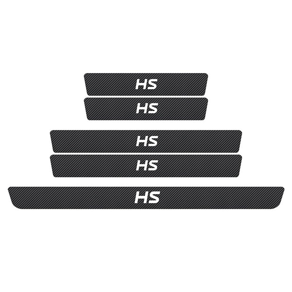WXH97F Vehicle Threshold Step Guards for MG HS 2018-2025 2026, Carbon Fibre Anti-Kick Door Sill Protector Covers Heavy Duty Adhesive Boot Bumper Scuff Plate,White-x5