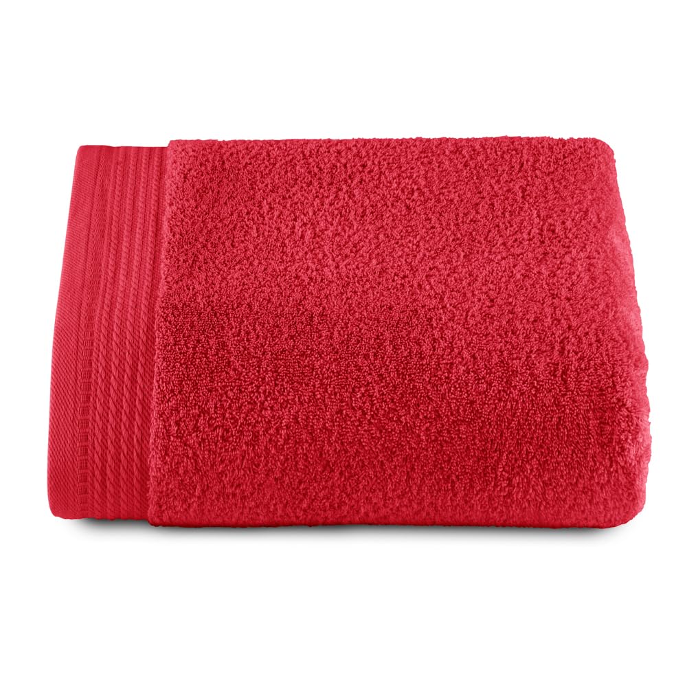 RIZO Top Towel - Set of 1 Shower Towel - Bath Towels - 100% Combed Cotton - 600 g/m2 - Measure 70 x 140 cm - Red