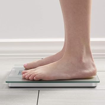 InstaTrack Digital Bathroom Scale for Body Weight, Capacity up to 400 lbs, High Precision Measurements, Batteries Included, Silver