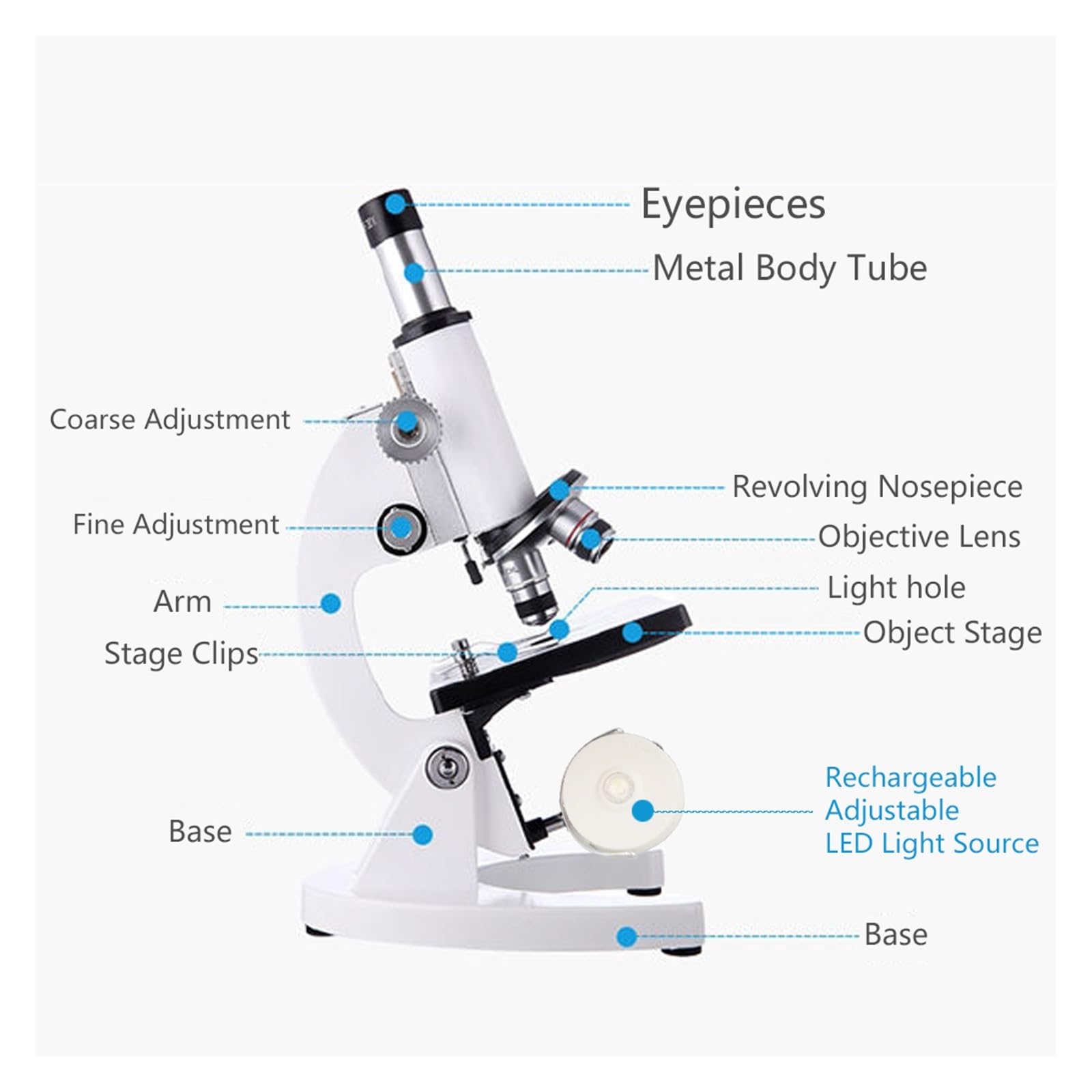Całkowicie Metalowy Optyczny Mikroskop Biologiczny Do Szkolnego Laboratorium Edukacja Domowa Duże Powiększenie Fotografia HD Mikroskopy i wyposażenie(Option3-6000x)