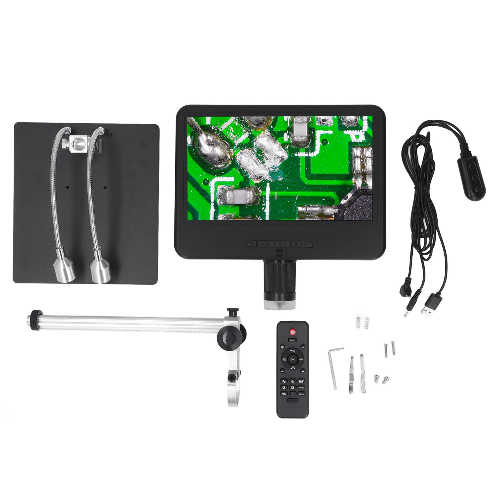 10,1-calowy mikroskop cyfrowy LCD z oświetleniem LED HD 260X 2 MP Kamera wideorejestrator do napraw przemysłowych