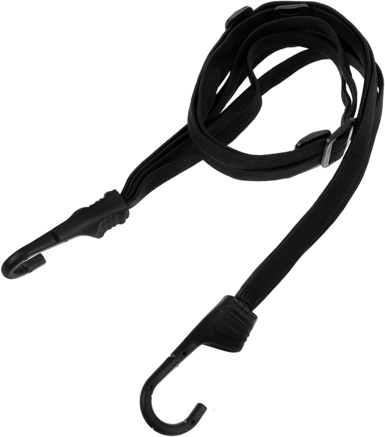 Black Rubber Elastic Luggage Strap for Motorcycle Helmet Secure Hold