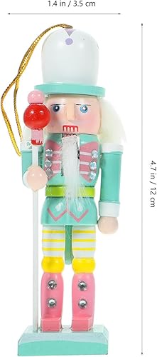 Miniatura 6 de HOMSFOU Regalos de madera de cascanueces de Navidad, 4 piezas de figuras de cascanueces King, marioneta de soldado, mesa de Navidad, chimenea,