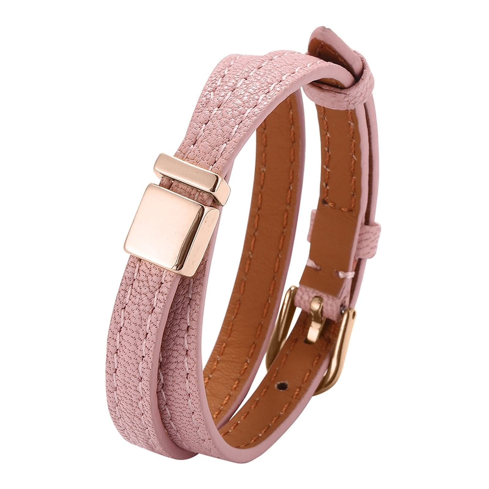 Pulsera Brazalete Hombre, Pulsera Joya Hombre Pulsera de Cuero Doble Acero Inoxidable para El Dia de San Valentin