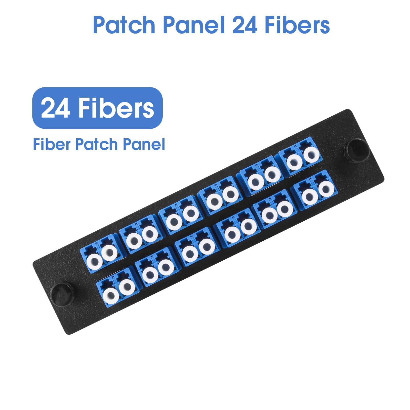Lot de 2 panneaux de brassage en fibre duplex LC/UPC avec adaptateurs LC duplex monomode bleu, 24 ports fibre
