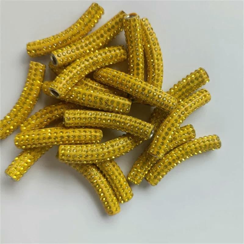 Cuentas sueltas de arcilla blanda con incrustaciones de diamantes AB de 45 mm, accesorios hechos a mano para bricolaje, 6-45 mm, 10 unidades