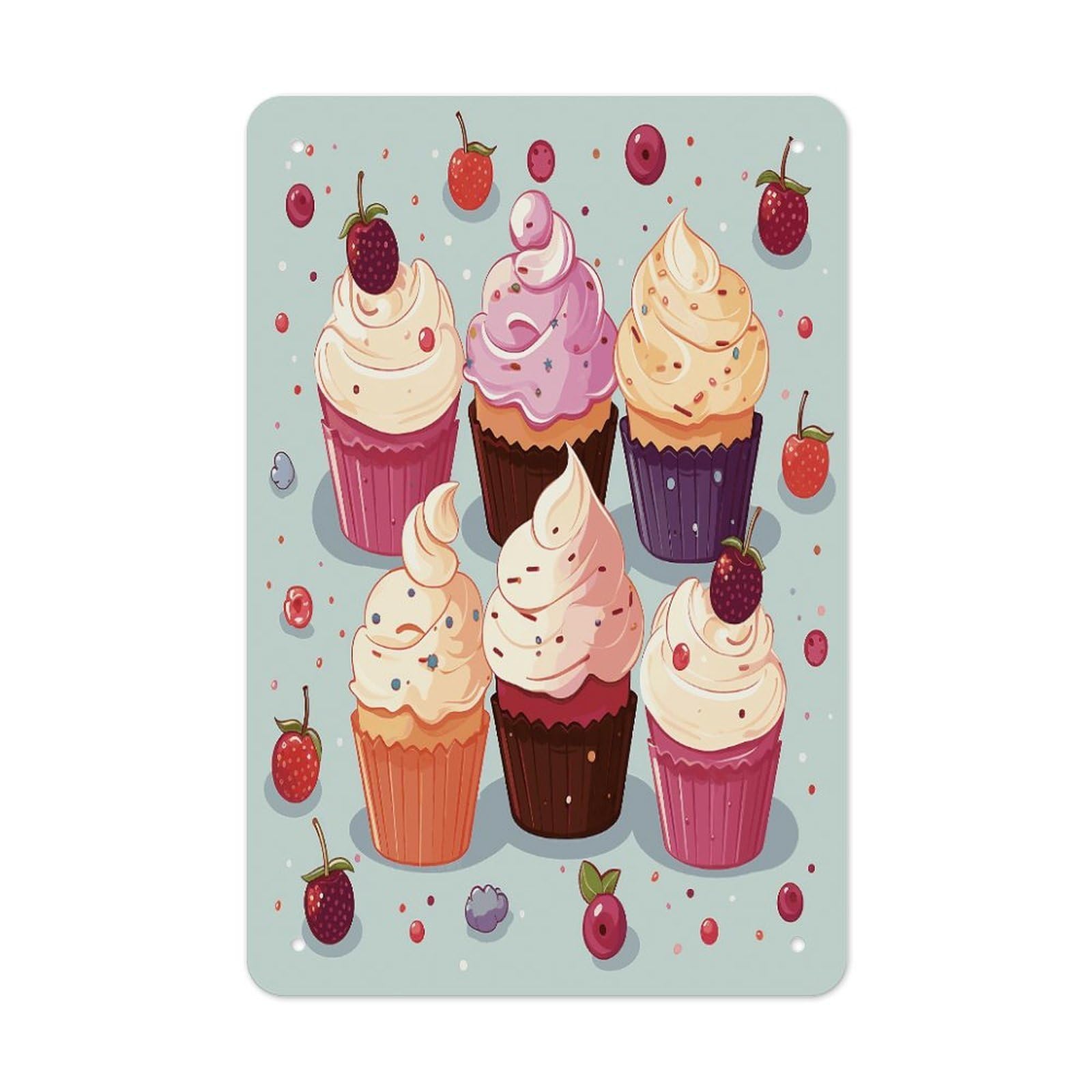 VstaDank Delicious Cupcakes Metal Tin Signs Personalized Wall Art Prints Decoration Art Poster Funny Vintage Tin Sign Iron Sheet Painting Metal Signboard Decor Painting for Wall Decor