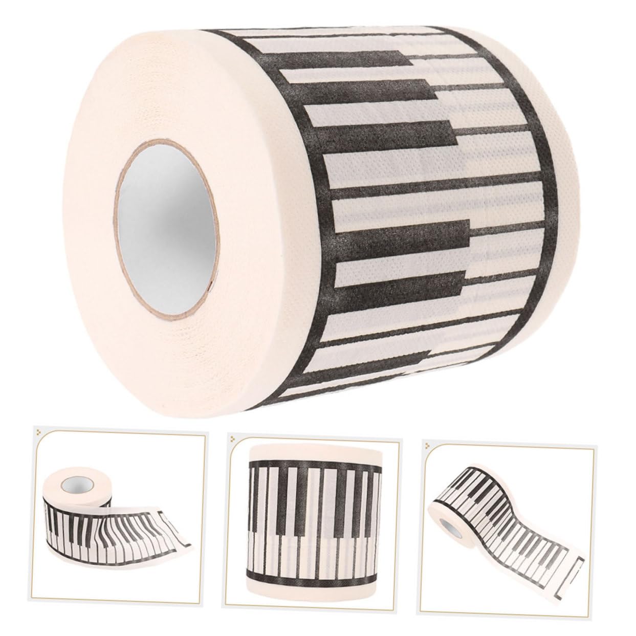 Carta Igienica a Rotolo a Forma di Pianoforte, 5 Pezzi, Carta Stampata Decorativa per Bagno, Regalo Creativo per Musicisti e Amanti della Musica