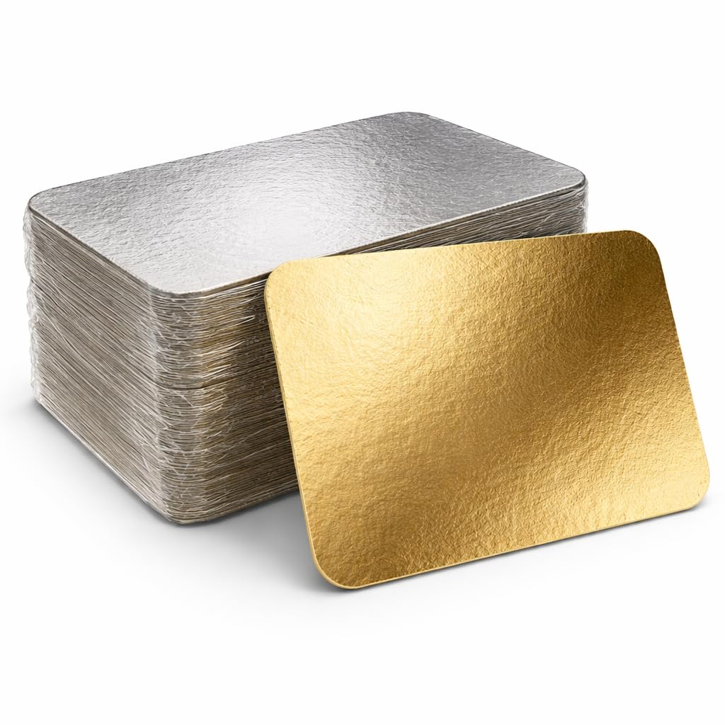 ZENIC | Carton Alimentaire sous Vide | 175x250 mm | Métallisées Or et Argent | Plaque Carton pour Saumon Fumé | Idéales pour Les Sacs d'emballage sous Vide