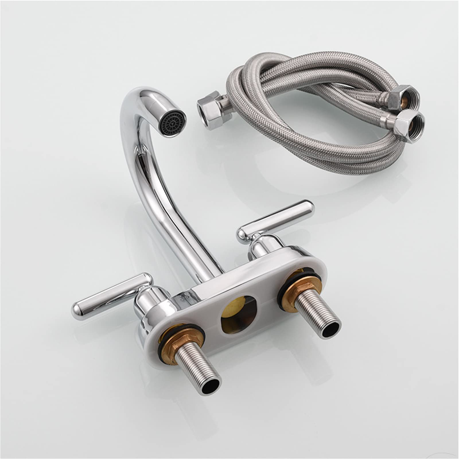 Grifo de baño Grifo de Lavabo de baño de latón de 2 manijas Grifo de Lavabo de Grifo frío y Caliente Grifo Mezclador de Lavabo con aireador Grifo de Lavabo de baño Grifo de Lavabo de recipie