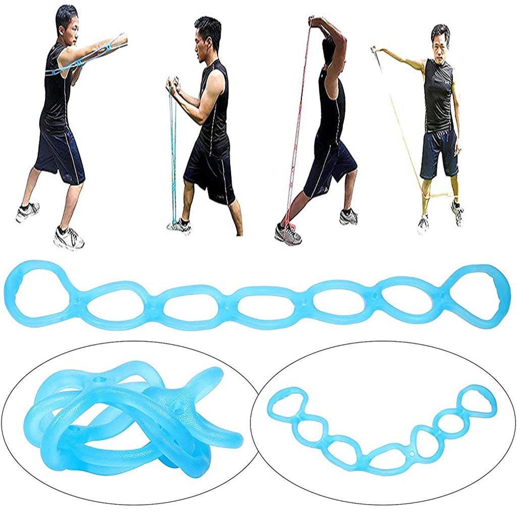 Elastici e Bande Set di Fasce Elastiche per Esercizi A 7 Anelli, Fasce di Resistenza, Piedi per Braccia Allungate per Yoga, per Palestra Domestica