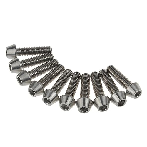 Titanium Ti DIN912 M4x15mm Tornillos hexagonales de cabeza cónica M4 15L Tornillos de bicicleta paquete de 10