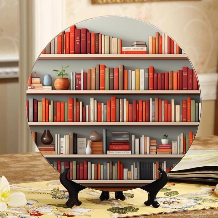 Rose 10-inch Ceramic Plate for Wall Display or Tabletop, with Stand & Hook DP-178774044