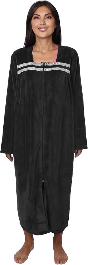 Women's zip up duster housecoat robe Clearance