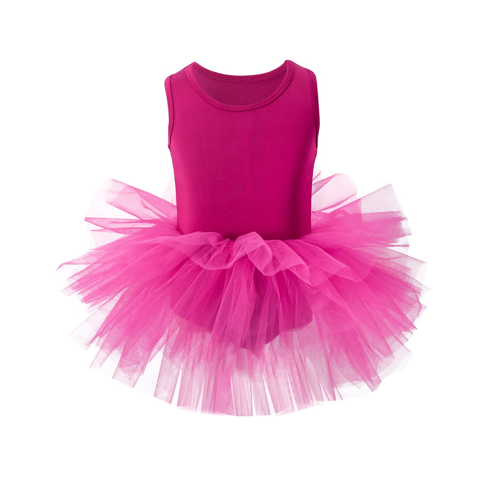 Tutu.kk Girls' Camisole Dance Tutu Leotard with Fluffy 4-Layers Ballet Dress for Ballerina (12 Months - 7 Years)