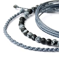 Vista 27 de Handmade Natural Stone Beaded Healing Bracelet Gift for Men Adjustable Rope String Bracelet (picasso jasper, Adjustable)