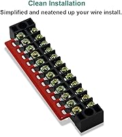 Vista 6 de MILAPEAK 10 unidades (5 juegos) 12 posiciones fila doble 600V 15A Bloques de regletas de terminales de tornillo con cubierta + 400V 15A 12