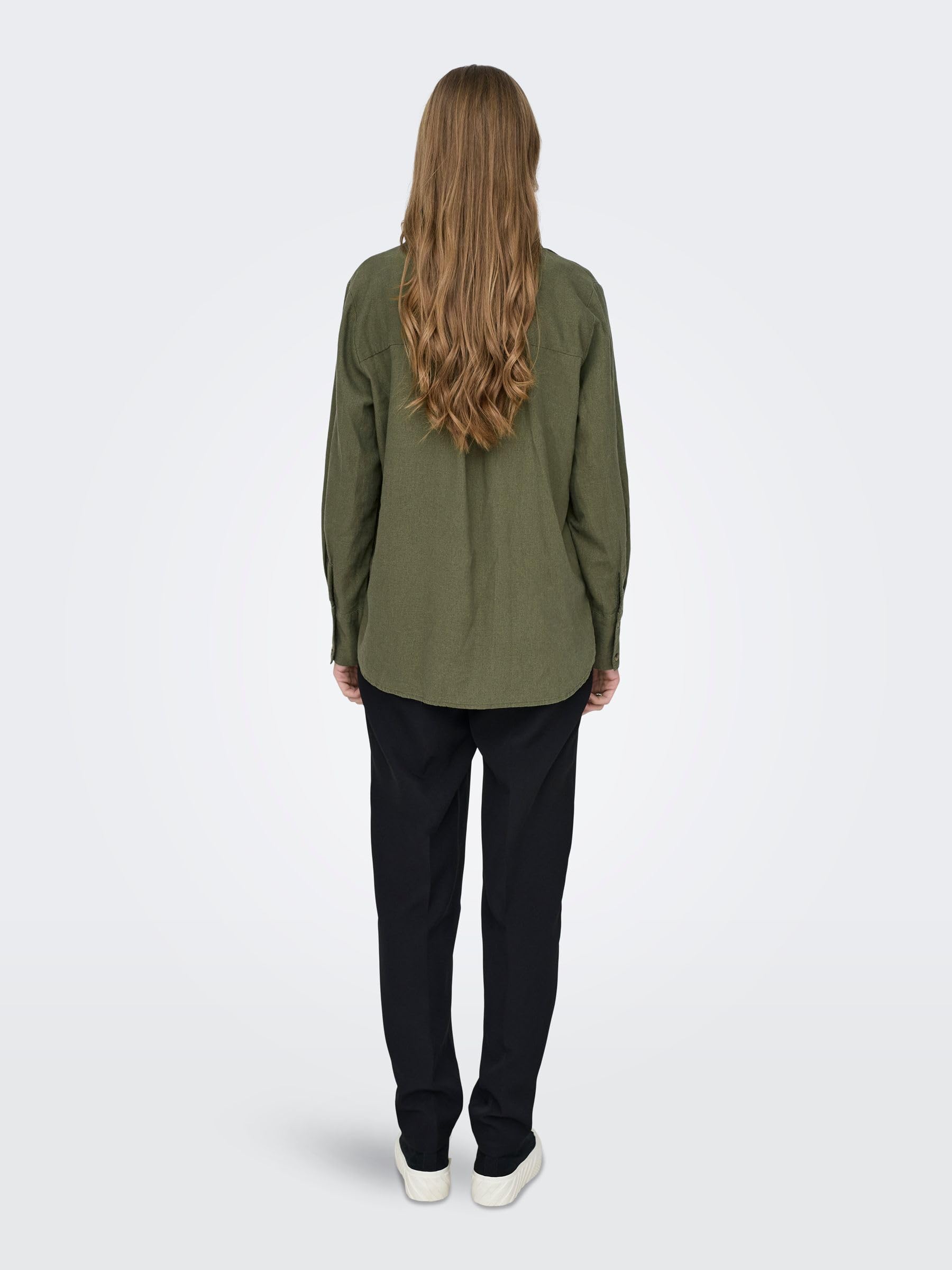 JDY SAY L/S Linen Loose Shirt WVN NOOS, Kalamata, M