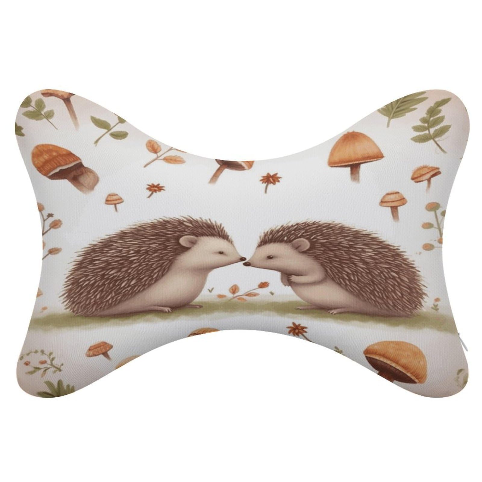 VstaDank Nature Lovely Hedgehog Lovers Car Neck Pillows 2 Pack Removable Ergonomic Cervical Support Pillow Fashion Cozy Bone Shaped Pillows Soft Car Headrest Pillow for Office Airplane Most Car