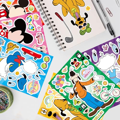 36PCS Mouse Make a Face Stickers, DIY Mouse Party Supplies Favors Make Your Own Stickers Mixed and Matched with Different Designs Characters for Birthday Gifts Class Reward Book Decor 13+ - Image 7