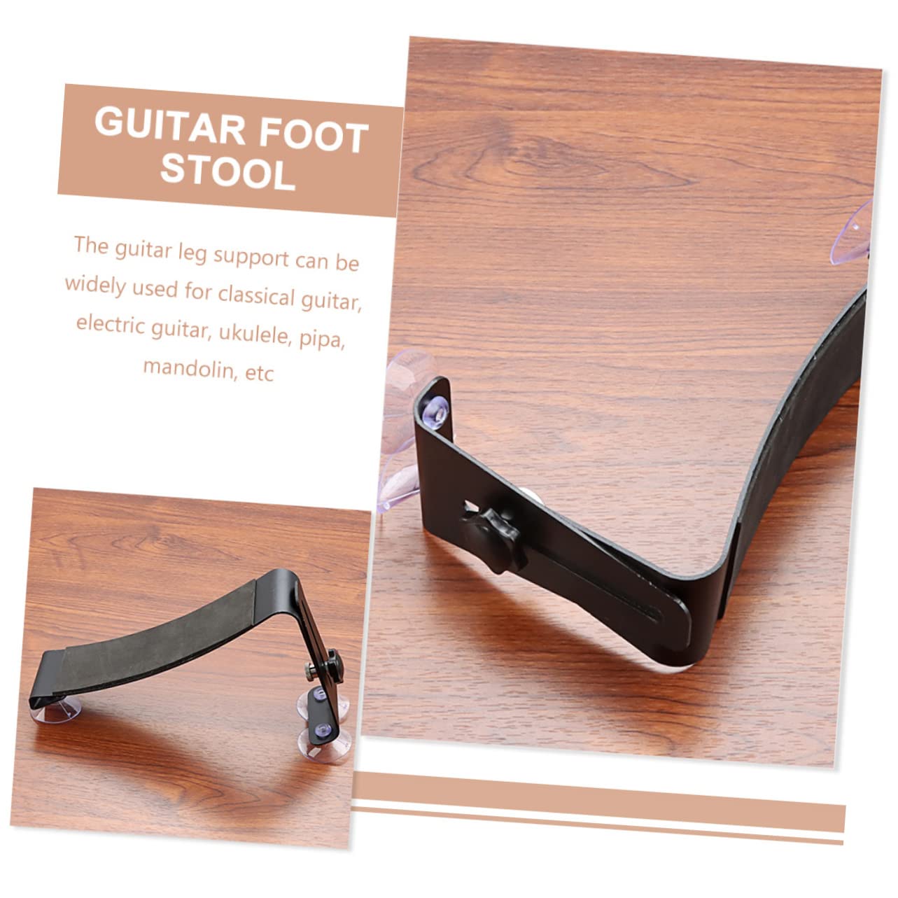 BESTonZON Guitar Foot Stool Classic Guitar Support with Foot Rest and Suction Cup