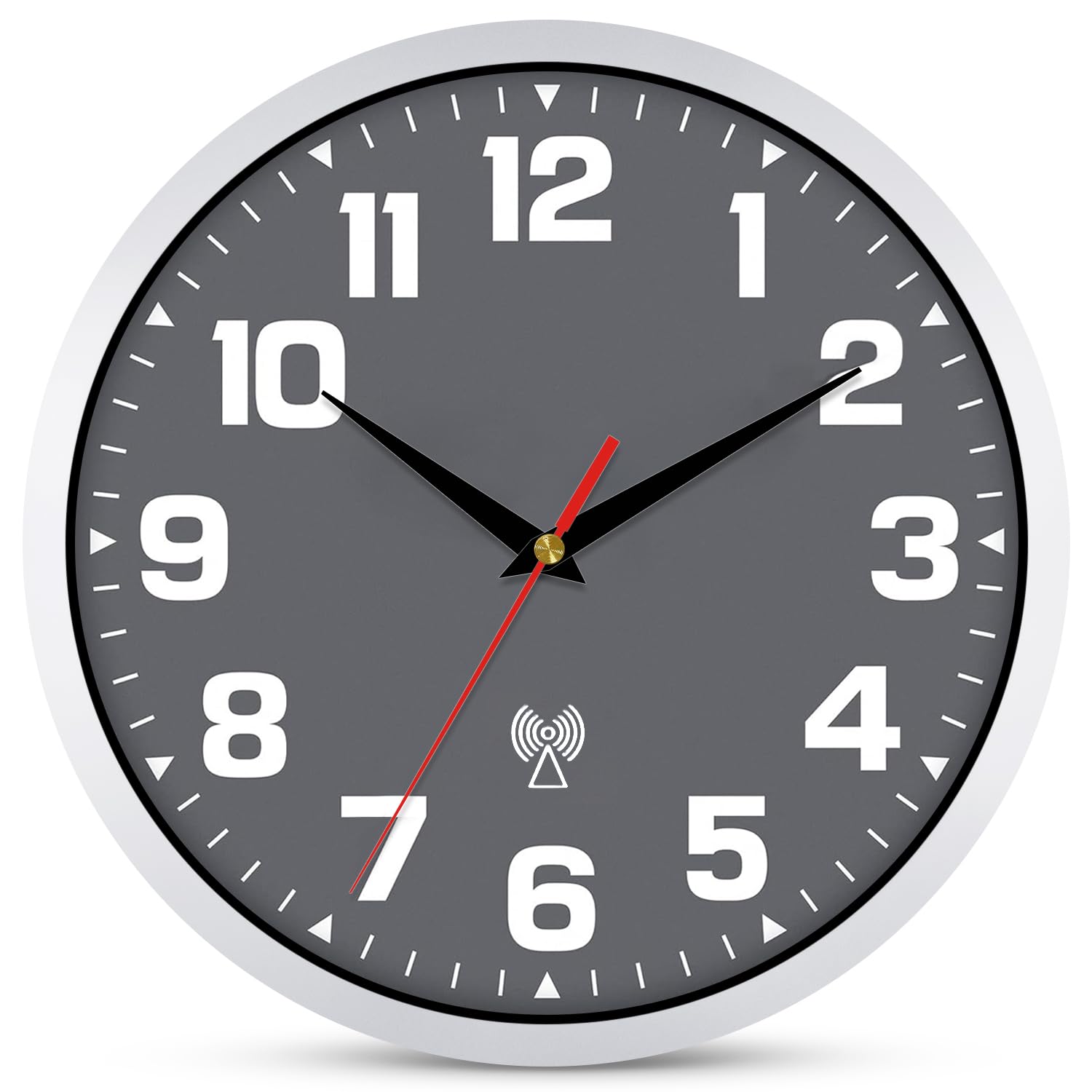 Ziprote Funkuhr Wanduhr, Funkwanduhr Geräuschlos Funkuhr Wand Wanduhr Funk Ohne Tickgeräusche lautlos Leis kein Ticken gut lesbar für Küche Wohnzimmer Büro Schule