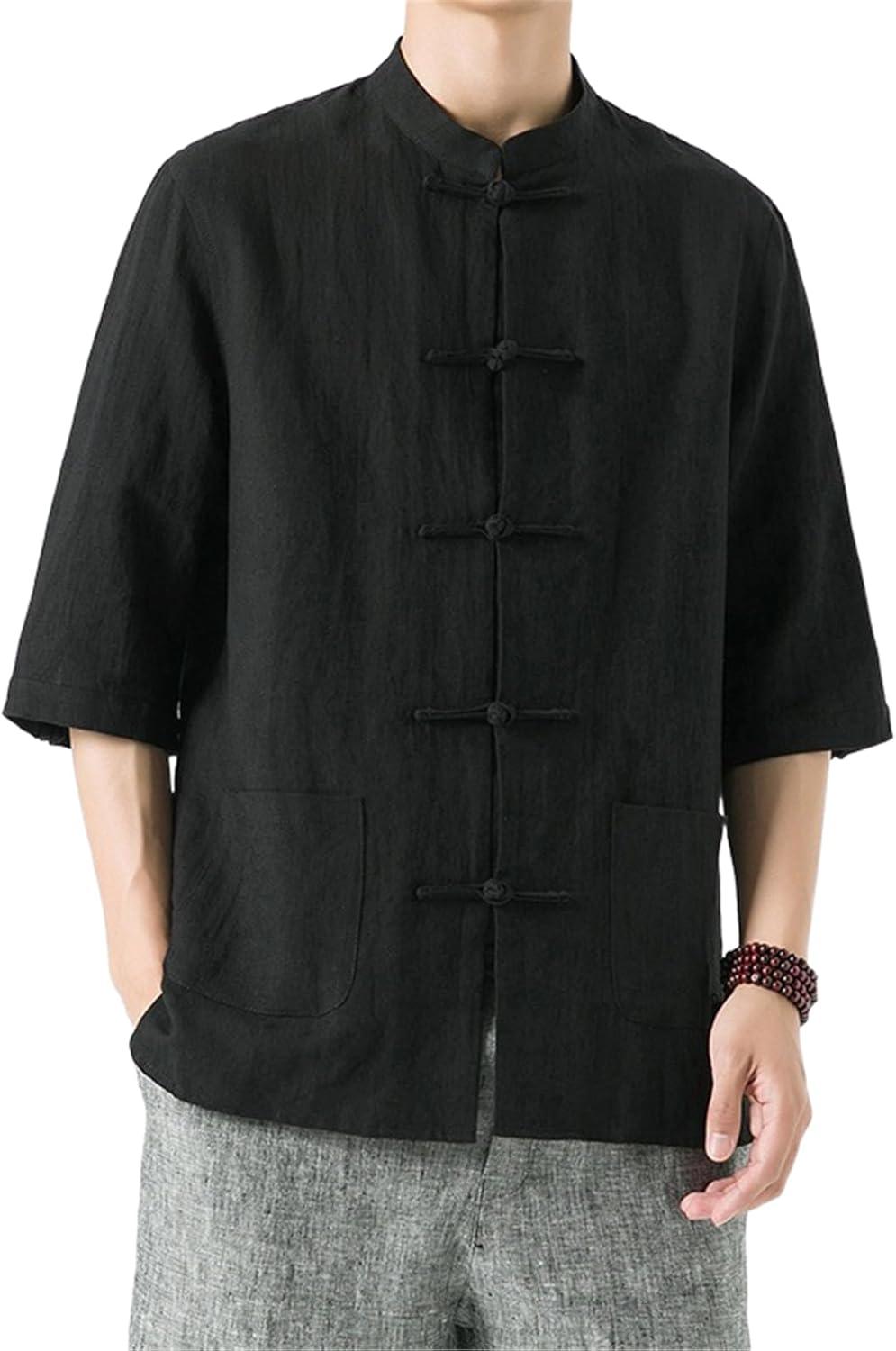 Linen Shirt Short Sleeve Men, Summer Chinese Style Tang Suit Top