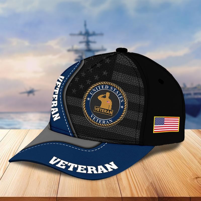 Veteran Caps for Men – Military Veteran Baseball Cap, Patriotic Hat, Gift for Veterans, Tactical Ball Cap, Adjustable Design