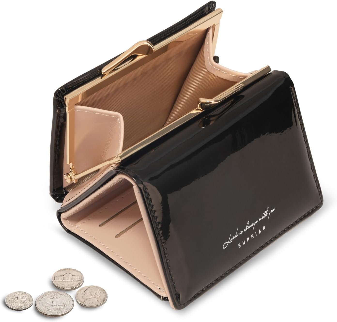 JANKS Small Wallet for Women Mini Laser Card Holder Case Iridescent Holographic Purse with Coin Pocket for Girls Ladies image 4